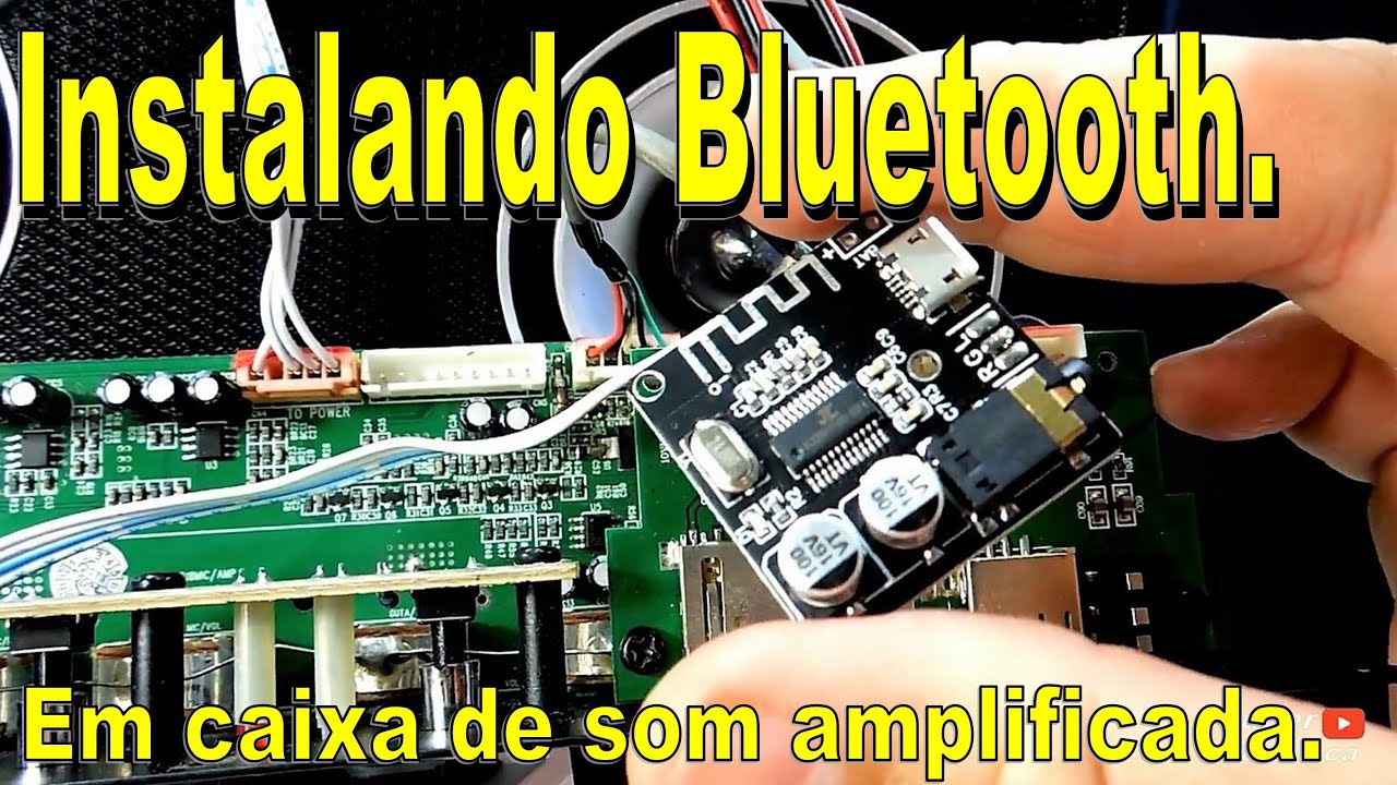 Instalação de Bluetooth em caixa de som amplificada.