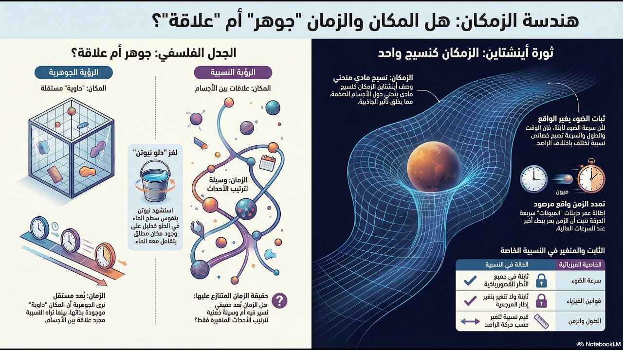 من دلو نيوتن إلى كون أينشتاين - هل المكان والزمان عبارة عن جوهر أو علاقة؟