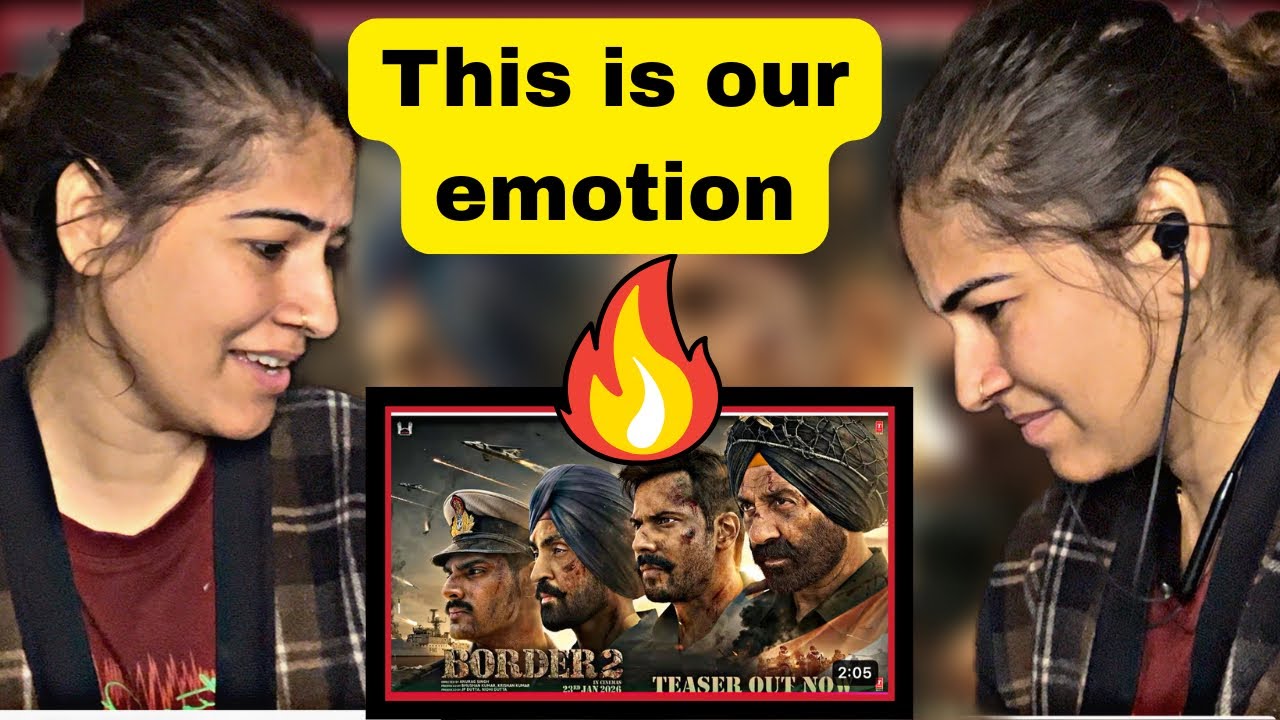 Реакция девушки-пахади на BORDER 2 (тизер)🇮🇳🥺: Санни Деол, Варун Д, Дилджит, Ахан | Анураг С |