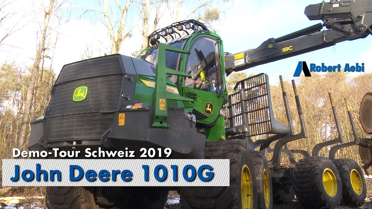 John Deere 1010G Forwarder auf Demo-Tour Schweiz 2019