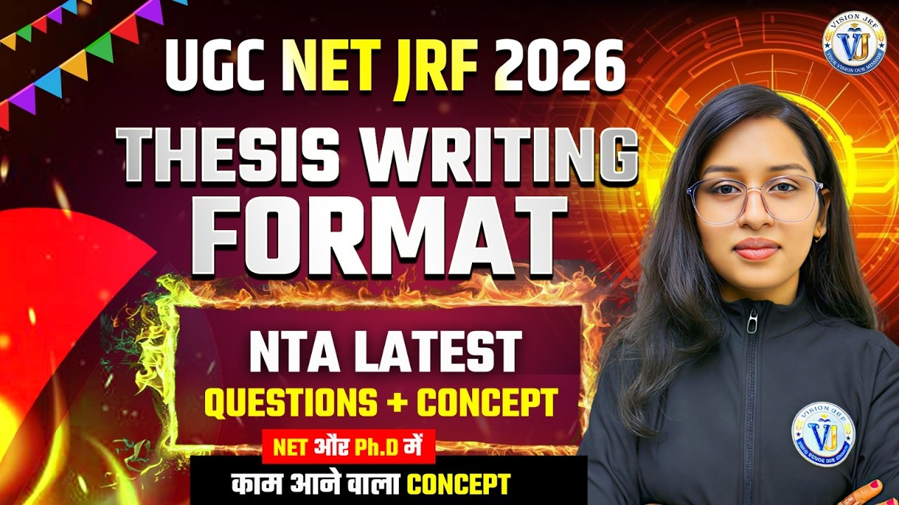 Research Aptitude UGC NET Paper 1 | Research Thesis Writing in UGC NET | Vision JRF By Saroj Mam
