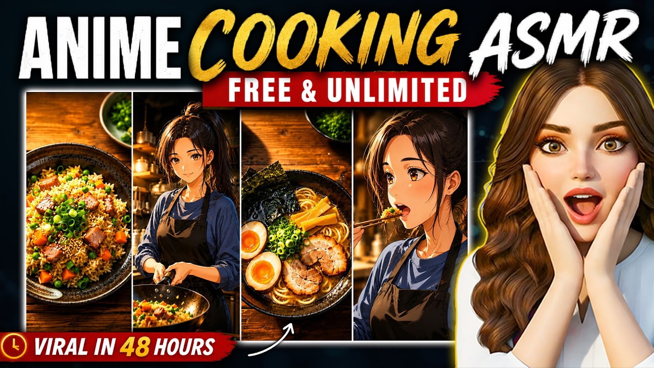 Create Viral AI Anime ASMR Cooking Videos |  Just 1 CLICK | FREE & UNLIMITED