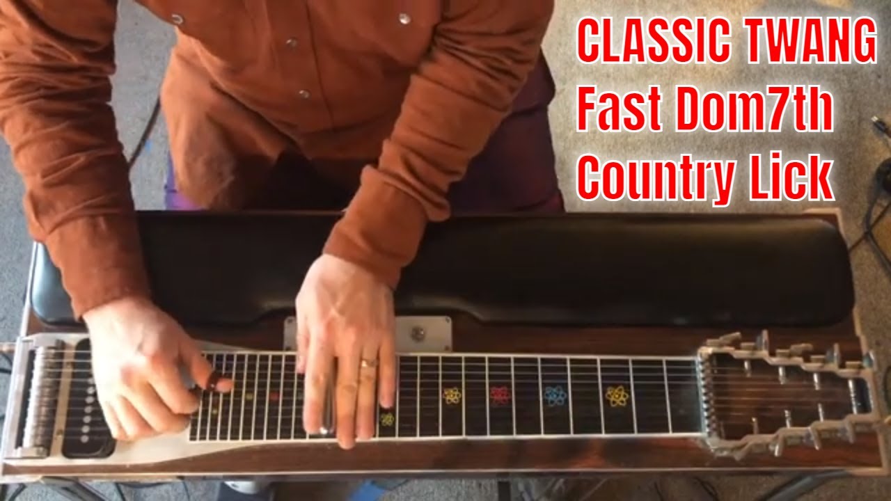 Pedal Steel licks CLASSIC TWANG / Dominant 7 lick / V chord turnaround / Intermediate speed steel
