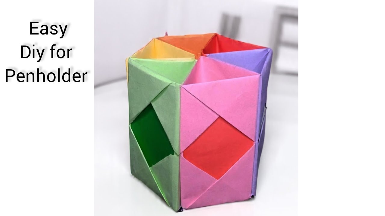 How to make pencil holder |Pen holder|Origami pen holder|Paper craft|Diy pen holder