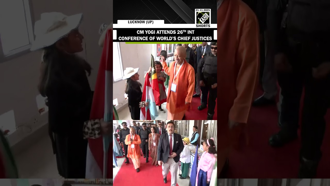 UP CM Yogi Adityanath arrives to attend 26th International Conference of Chief Justices of World