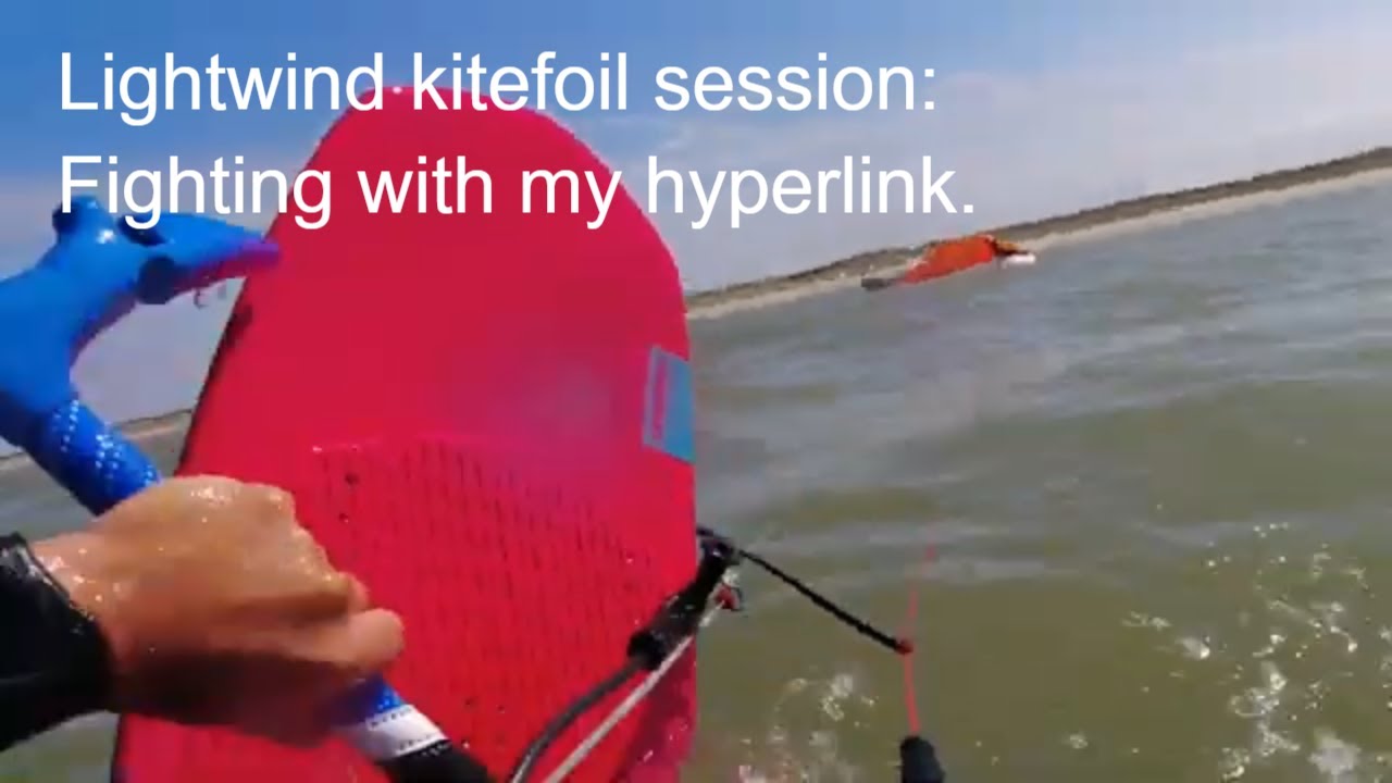 Lightwind kitefoil session: swimming and fighting with my Ozone Hyperlink ;-).