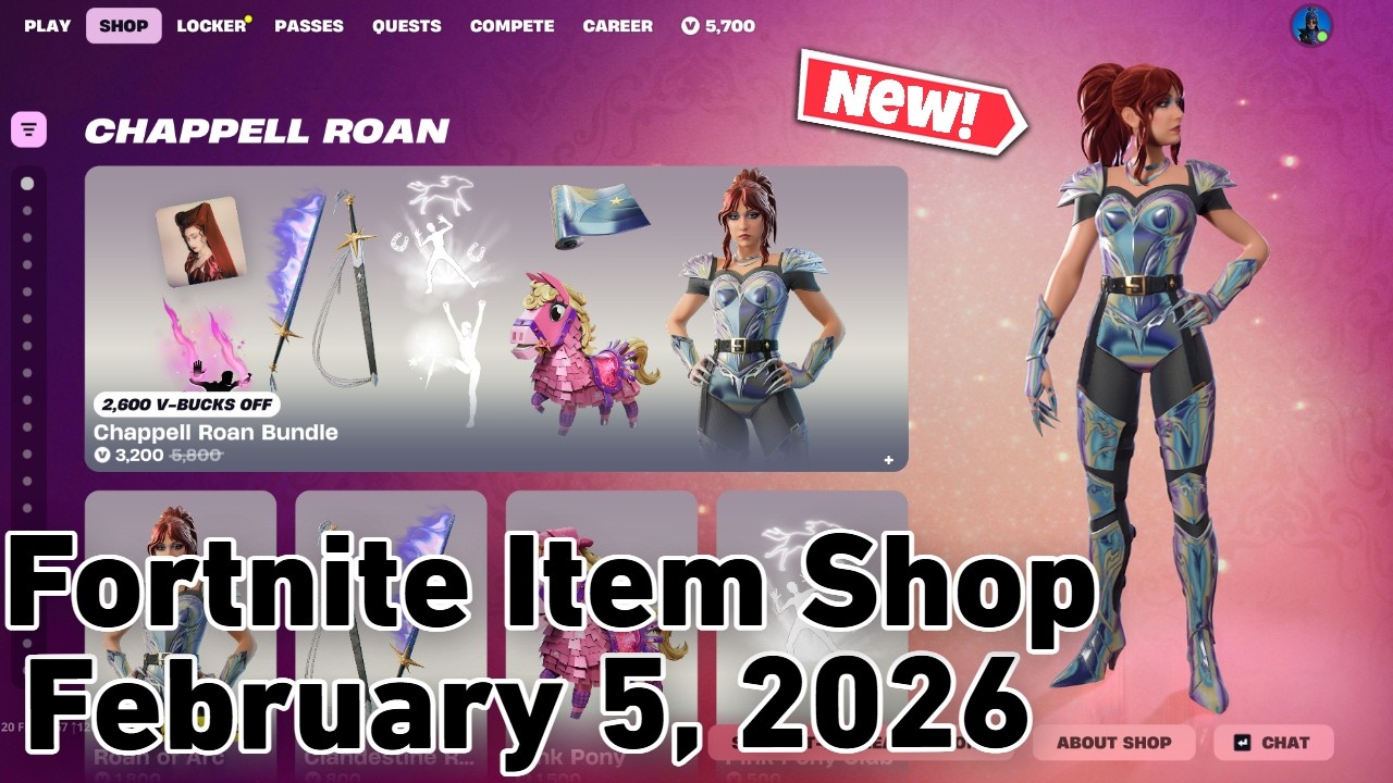 *NEW* CHAPPELL ROAN ICON SKIN & MCLAREN VEHICLE & MORE! Fortnite Item Shop
