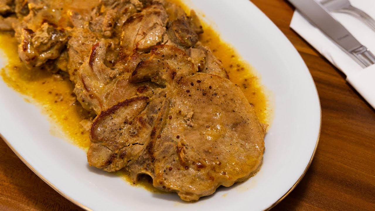 Como hacer CHULETAS SABROSAS con salsa de MOSTAZA