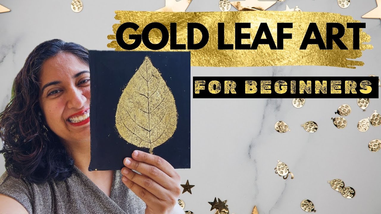 Gold Leaf Painting | How to apply Gold Leaf | Easy Step by Step Gold foil Art for beginners | DIY