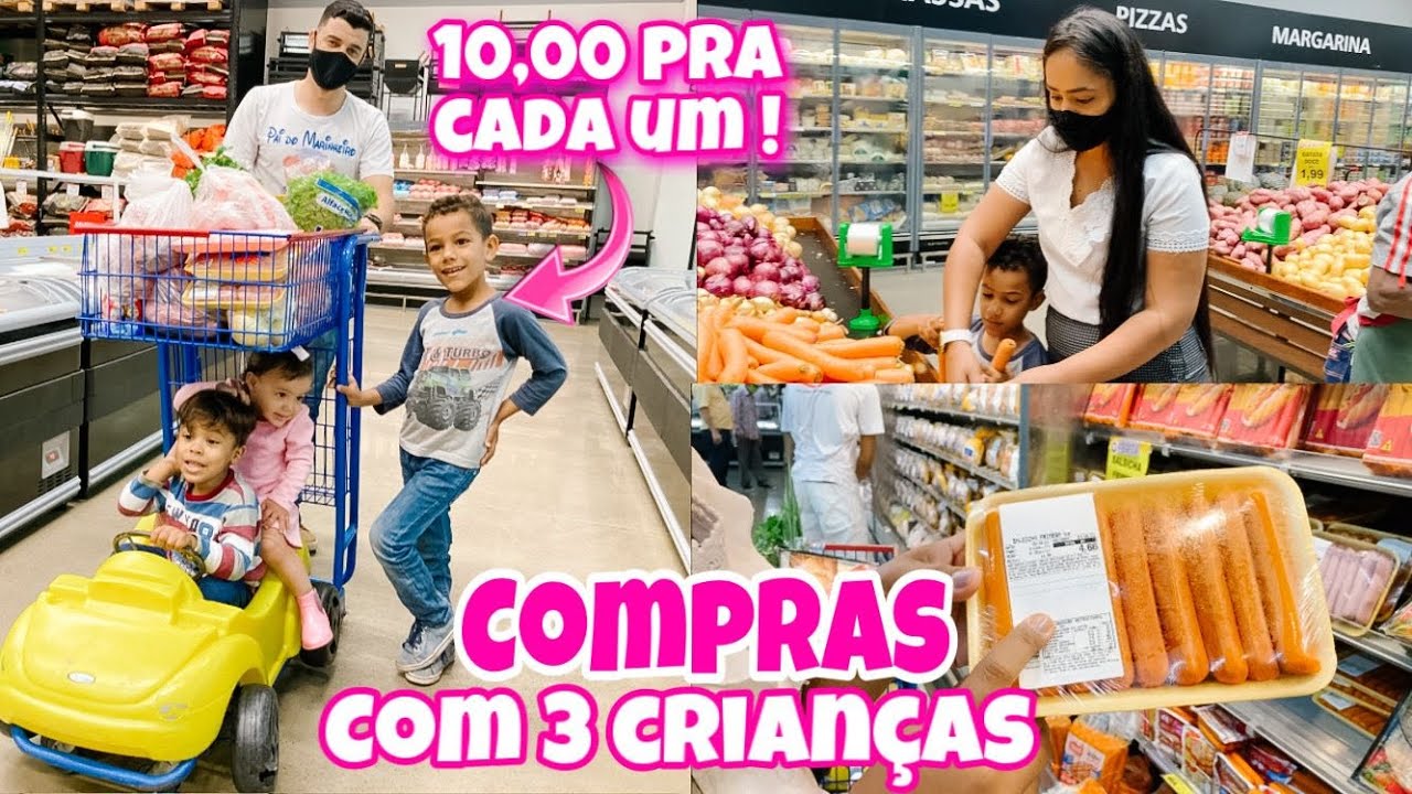COMPRAS NO MERCADO COM 3 CRIAN&Ccedil;AS l APLICAMOS UM SISTEMA !