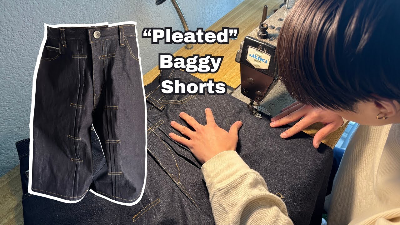 making baggy pleated shorts