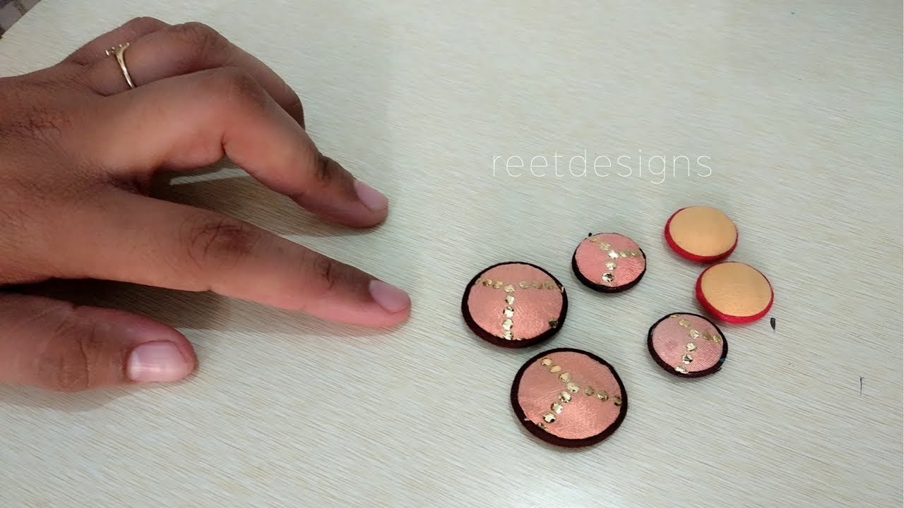 Double Colour Fabric Buttons making || Beautiful Fabric Buttons making at home