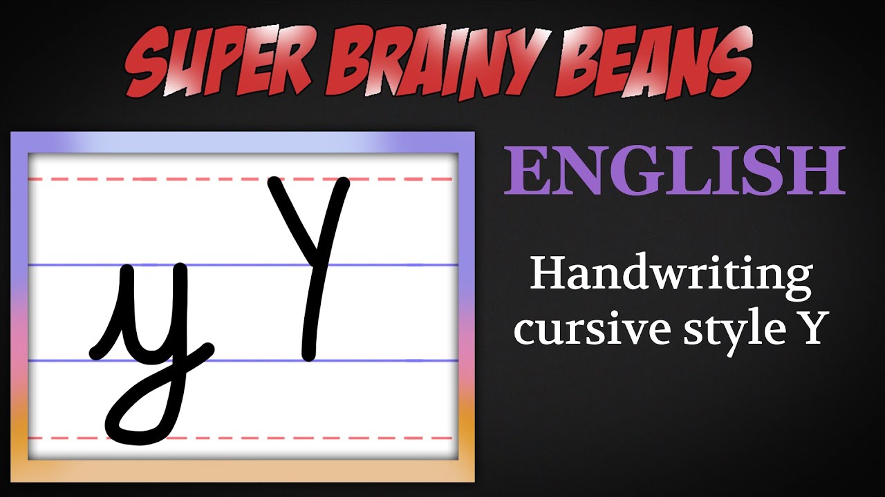 Lower & Upper case 'y' in cursive style - English Handwriting for kids