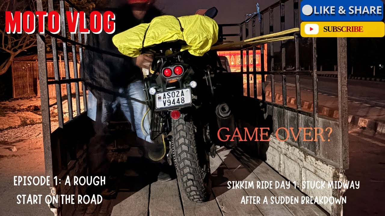 Episode 1| Sikkim Ride. Stuck midway after bike broke down.🤦‍♂️