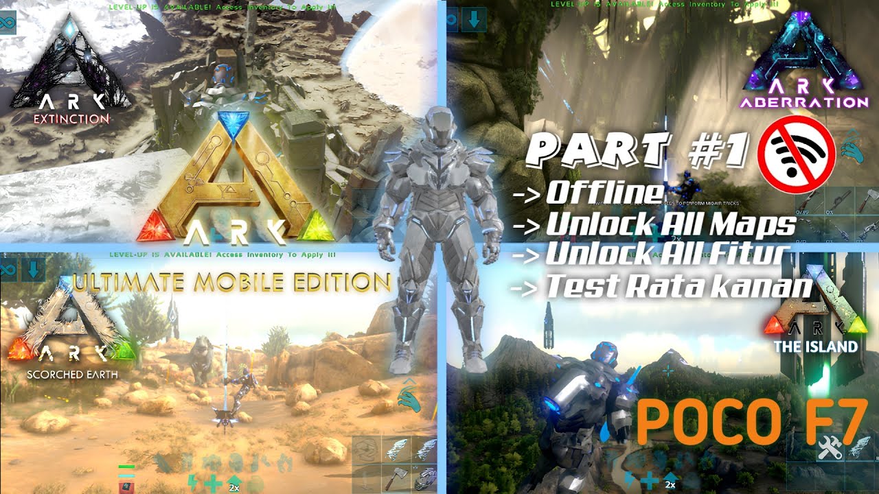 ARK Ultimate mobile Terbaru 2025!! Test All Maps & Rata kanan POCO F7 Part #1