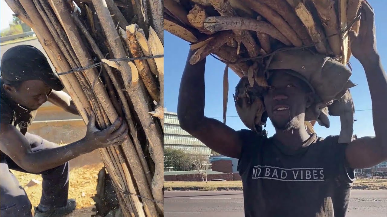 Young Man Works Hard Carrying Heavy Wood to Sell it for Only R60 and This Happened To Him
