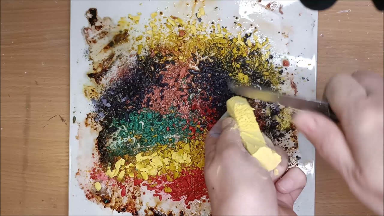 Abstract painting by scraping chalks | ASMR | oddlysatisfying | Chalk galaxy