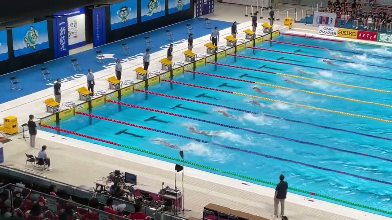 日本学生選手権 男子100m自由形 予選3組5レーン 中谷