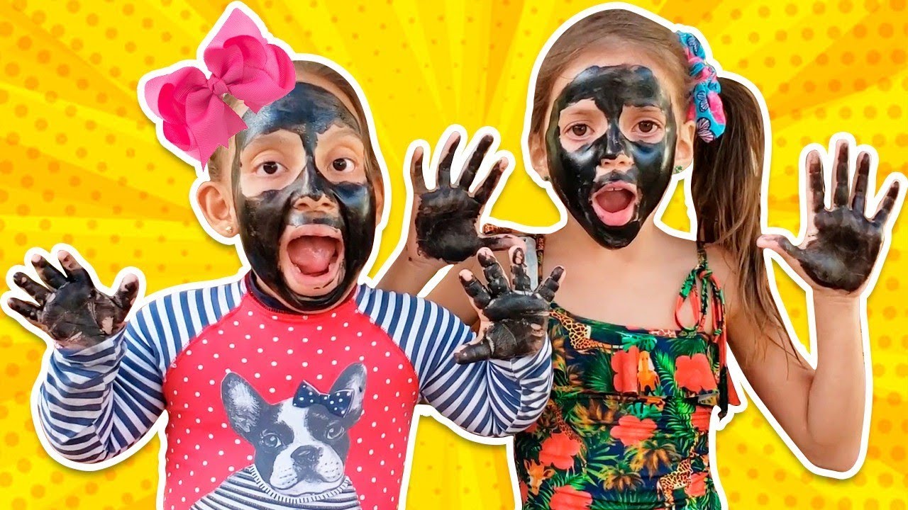 MC Divertida e J&eacute;ssica com rosto e m&atilde;os pretas (My face and my hands are black | ,وجهي ويدي سوداء)