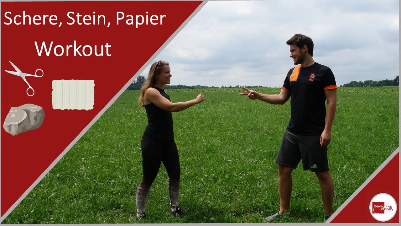 Aufw&auml;rmspiel/Sportspiel: Schere Stein Papier Workout