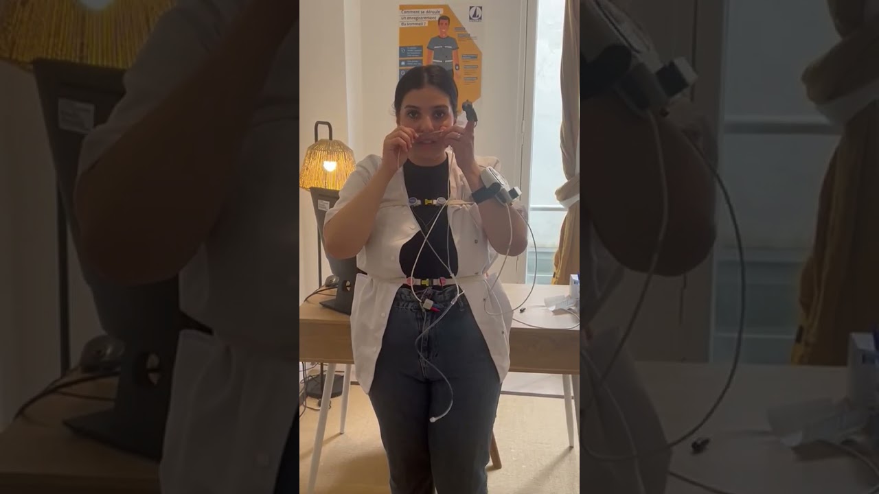 Pose d'une polygraphie ventilatoire pour dépistage d'apnée du sommeil