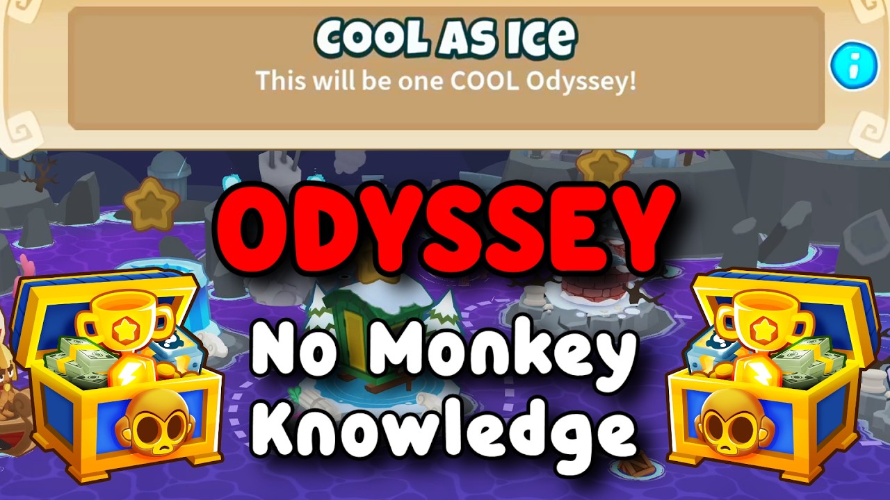 BTD6 Odyssey | No Monkey Knowledge Guide | Hard Mode Tutorial | Cool as Ice