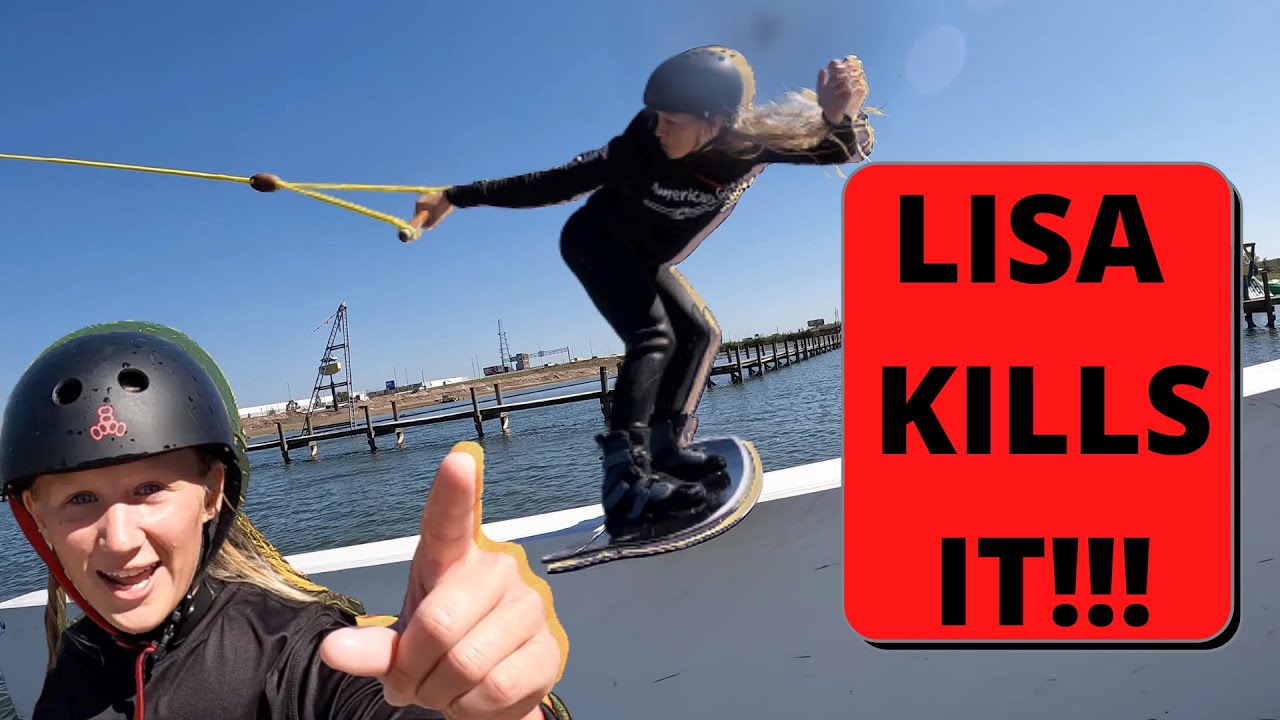 LISA KILLS IT ON A WAKEBOARD!!!