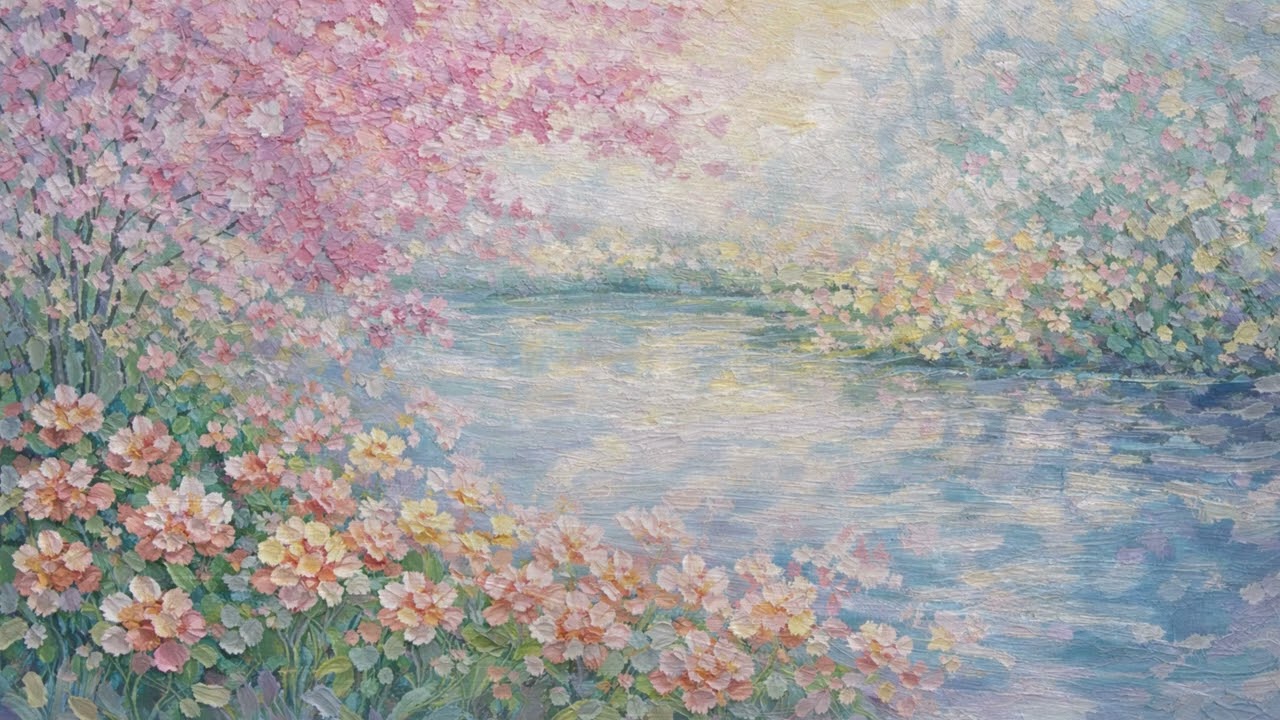 Spring Blossom River | 4K Ambient Art for Samsung Frame TV