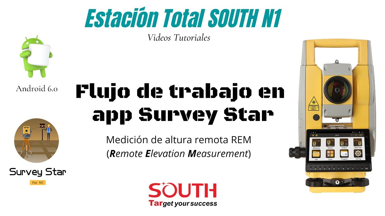 12.- Estación Total SOUTH N1 - Medición de altura remota - REM