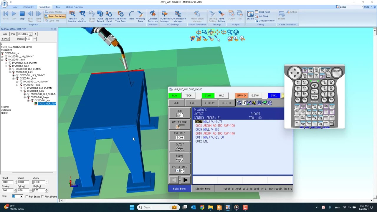 MotoSim Robot Yaskawa Arc Welding Simulation - Part 2