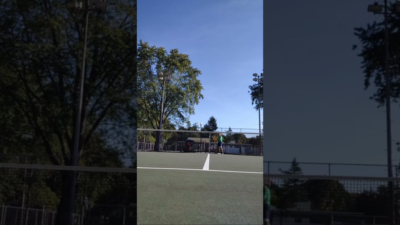 Math and sport: Solo tennis facing angle on real net playground