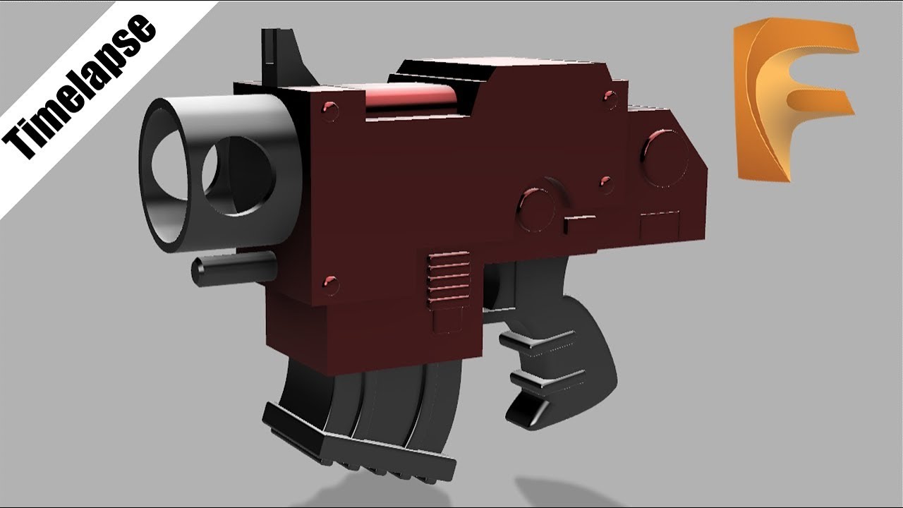 Warhammer 40k Bolter Fusion 360 Modeling Timelapse