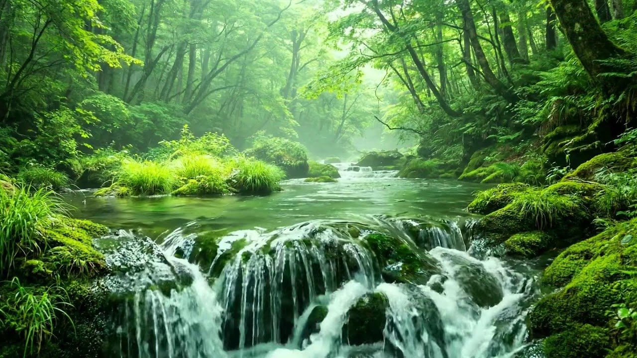 Late Summer Forest, Clear Stream Flow and Birds Singing, Peaceful Nature Sounds for Deep Focus