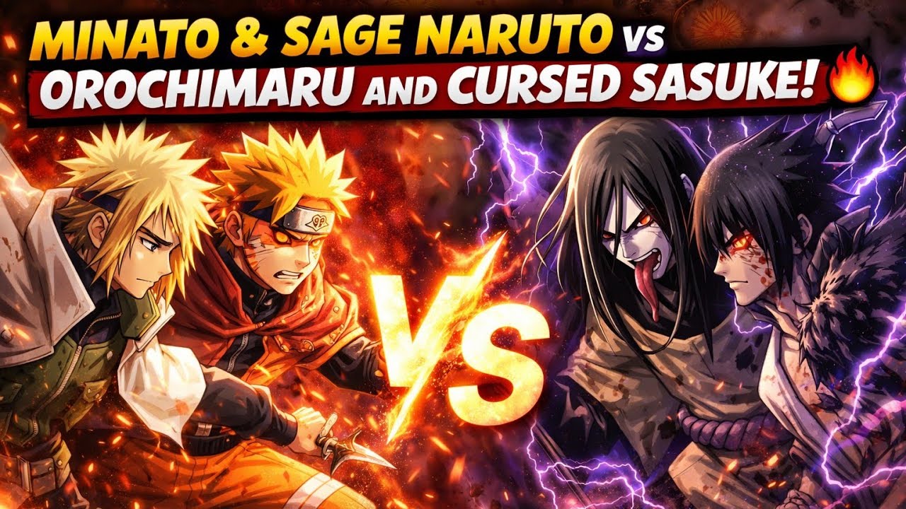 MINATO & SAGE MODE NARUTO VS OROCHIMARU & CURSE MARKED SASUKE!⚡🔥