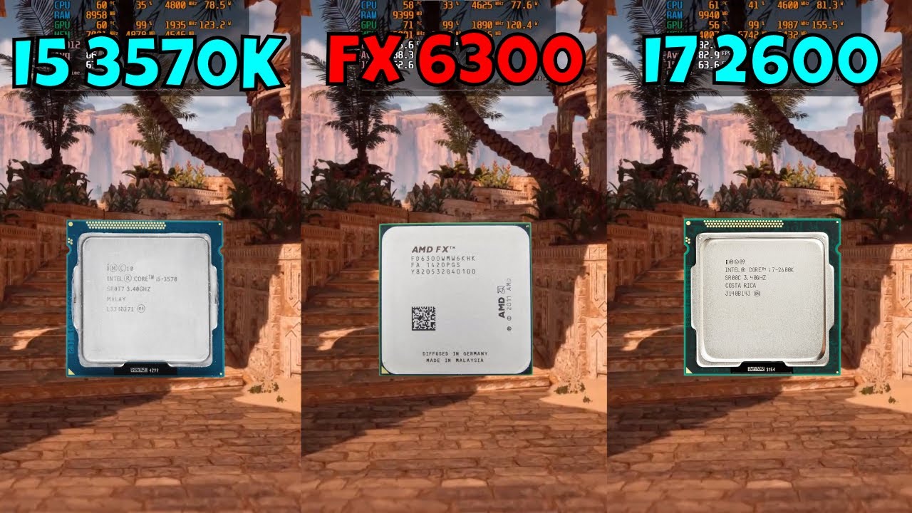 I5 3570 vs FX 6300 vs I7 2600 (In 8 Tests)