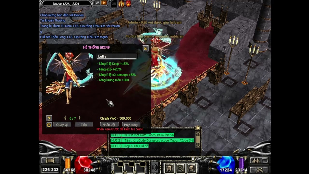 Hướng dẫn sử dụng Hệ thống Skins Muhanoi2003.tv | Update 23-6-2022
