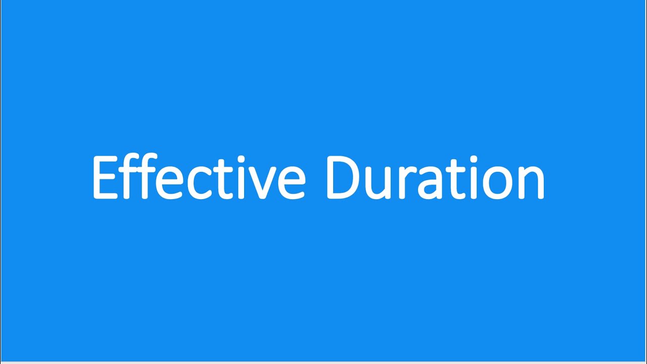 Effective Duration| Fixed Income| CFA Level 1| Duration|