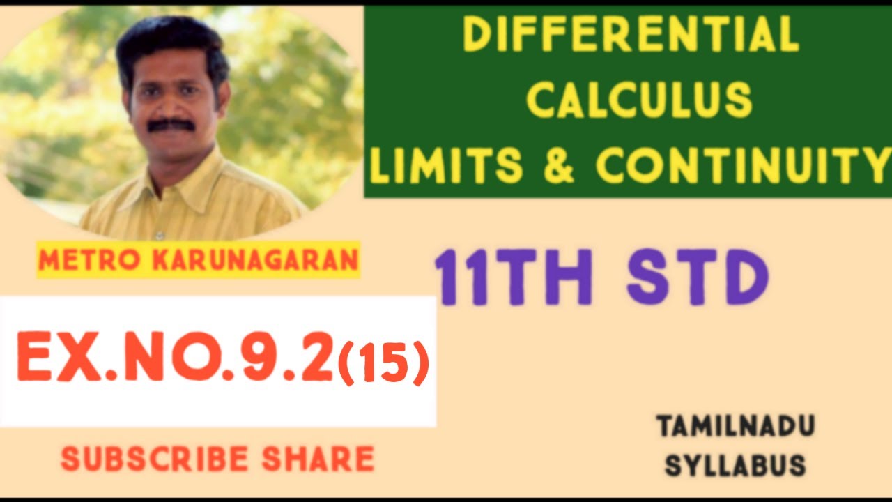 11th Std Maths Ex.9.2(15) Evaluate the limits of √(x-b) - √ a-b)/(x^2-a^2)