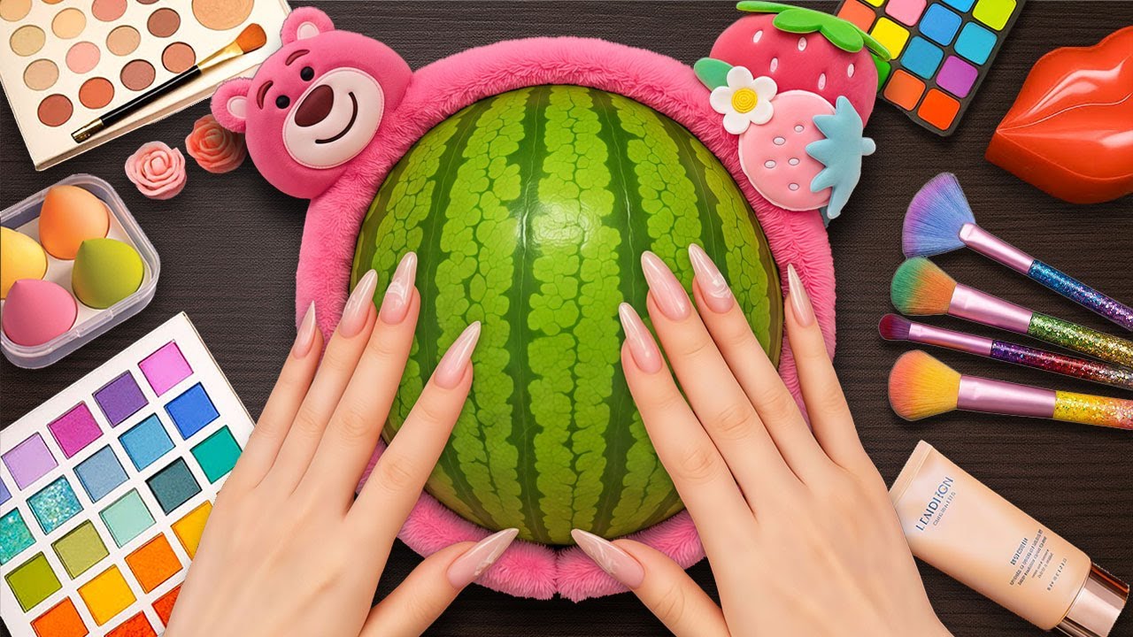 ASMR Makeup on Watermelon (No Talking)
