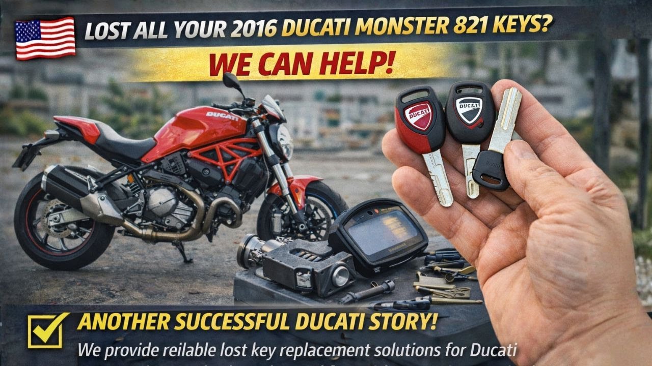 🇺🇸 Lost All Your 2016 Ducati Monster 821 Keys? We can help!