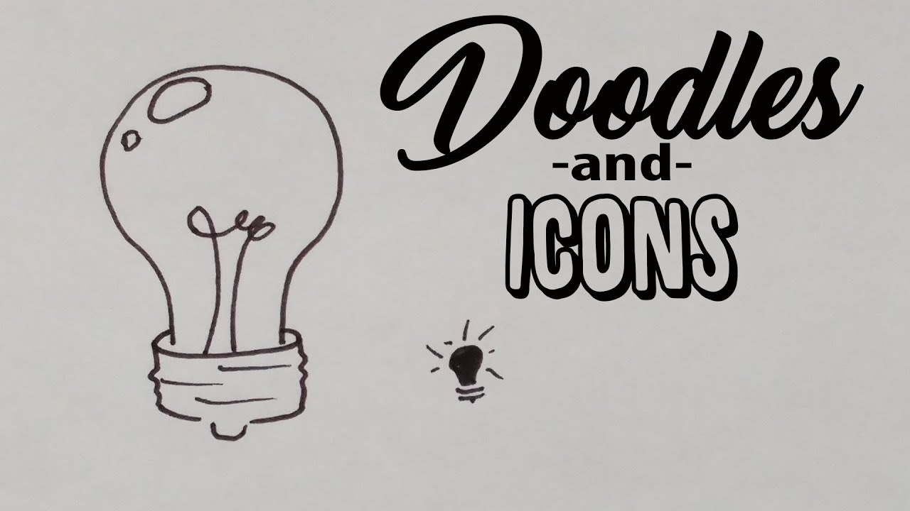 How to Doodle and Icon | Lightbulb | Tutorial - doodle or icons for your bujo, planner, sketchnotes