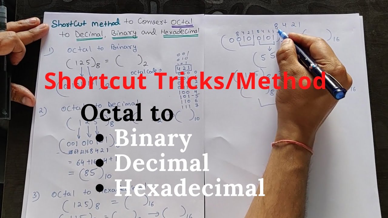 Shortcut method/tricks Octal to Binary, Decimal & Hexadecimal Conversion Hindi | Number system