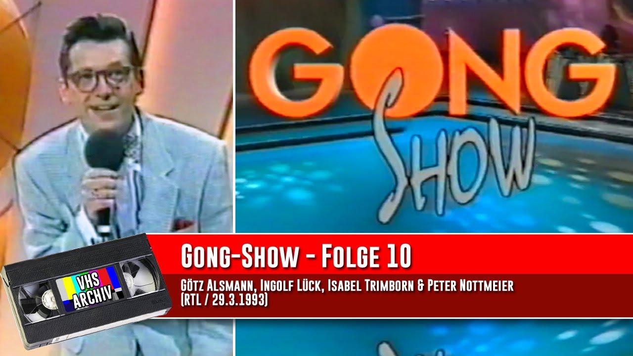 Die Gong Show (10) G&ouml;tz Alsmann, Ingolf L&uuml;ck, Isabel Trimborn, Peter Nottmeier (29.03.1993 RTL)