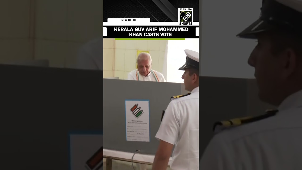 Kerala Governor Arif Mohammed Khan casts his vote in New Delhi