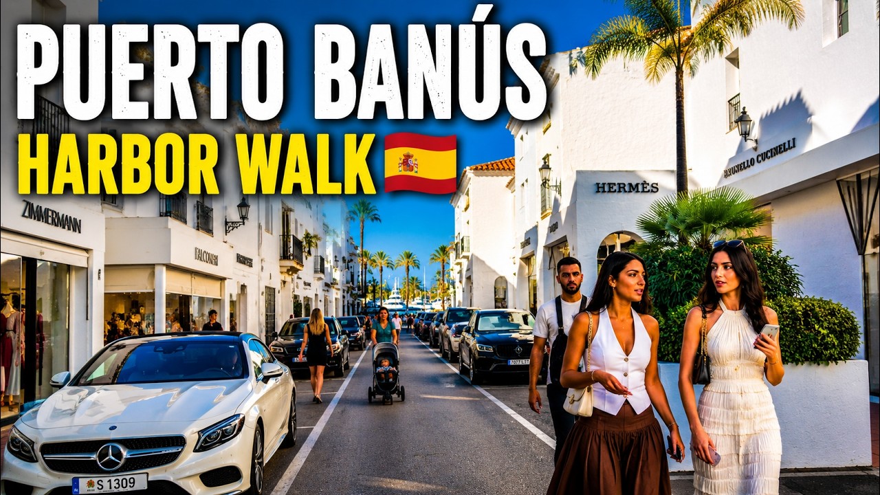 Puerto Ban&uacute;s Harbor Walk 4K 🇪🇸 | Lively Spring Day in Marbella