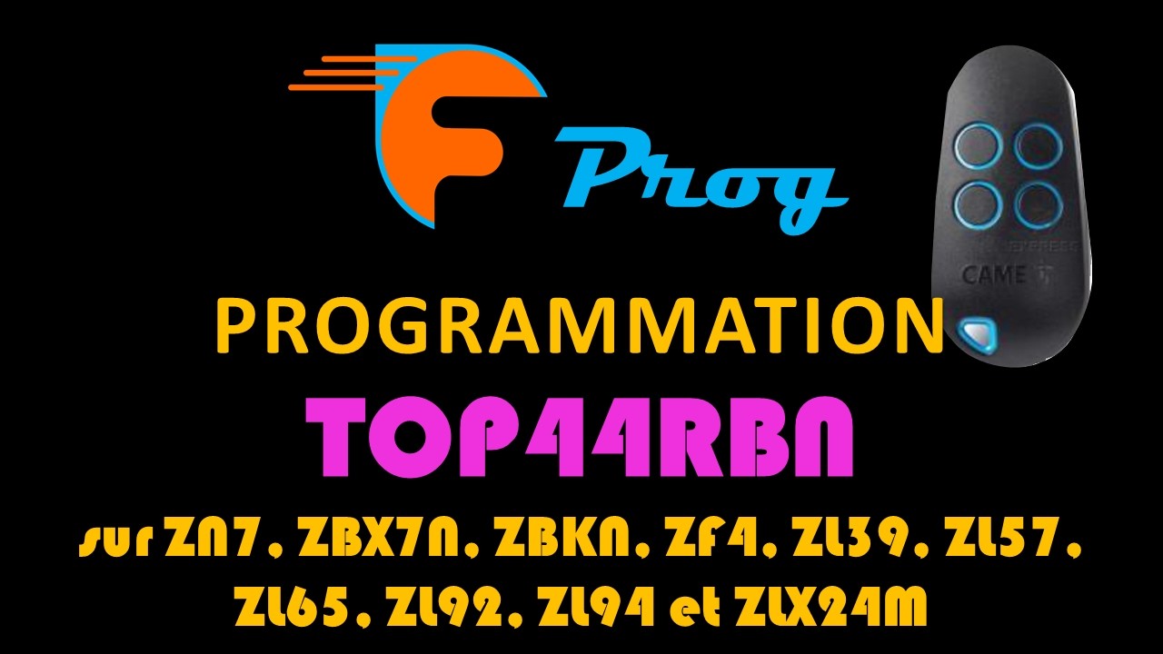 Télécommande TOP44RBN sur ZN7, ZBX7N, ZBKN, ZF4, ZL39, ZL57, ZL65, ZL92, ZL94, ZLX24M CAME