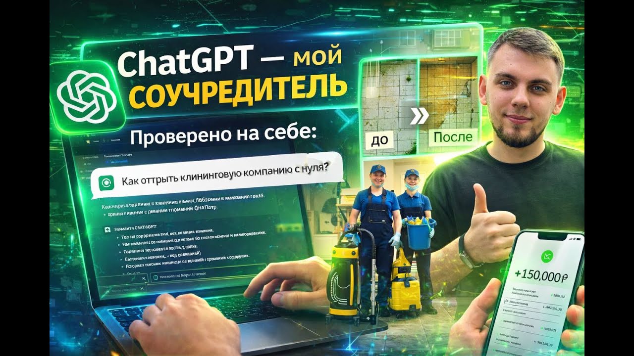 Как я открыл клининговую компанию с помощью ChatGPT | Бизнес с нуля #бизнесснуля