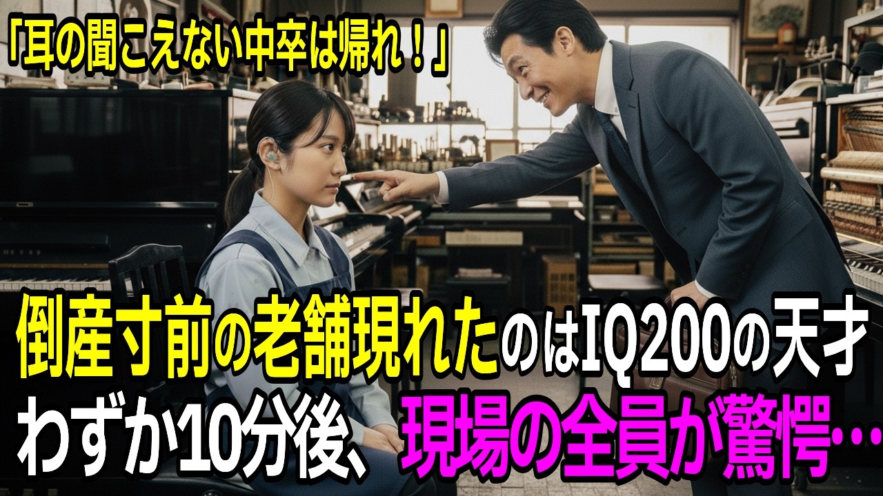 「片耳の中卒ですが…」と笑われた少女はIQ200の天才だった。倒産寸前の老舗ピアノ店で、わずか10分後に全員が凍りつく【感動する話】【朗読】