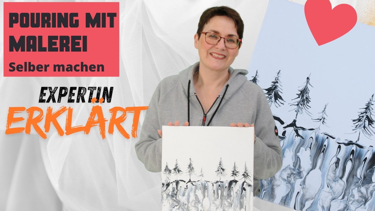 Winterlandschaft | Acrylic Pouring Expertin teilt die besten Techniken für abstrakte Kunst