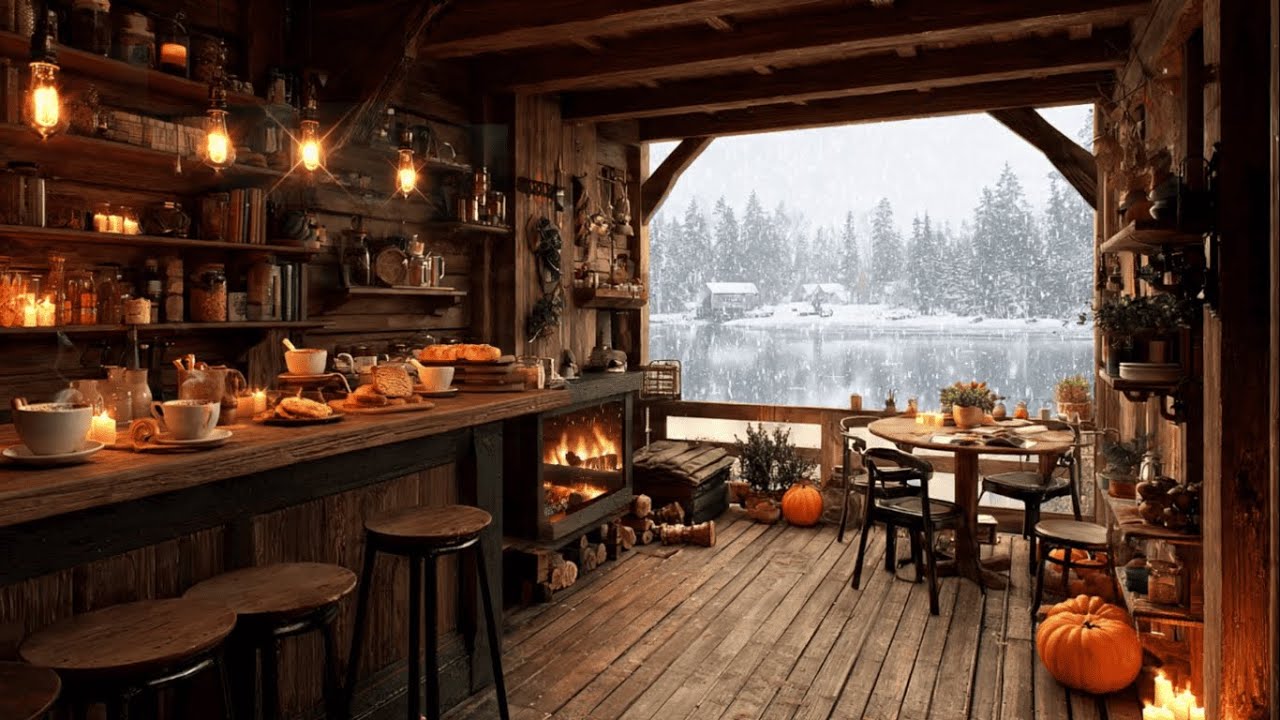Cozy Winter Cafe by the Lake ❄️ Bossa Nova Jazz for Focus & Joy 3